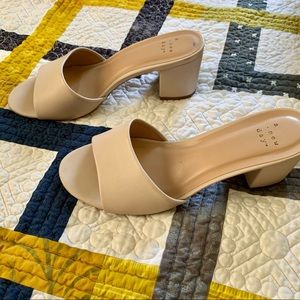A New Day Nude block heel slide sandals